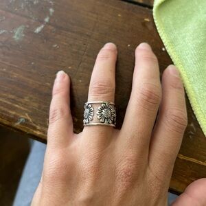 Silver Sunflower Ring